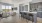 a kitchen with an island and chairs