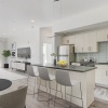 kitchen with large island and seating