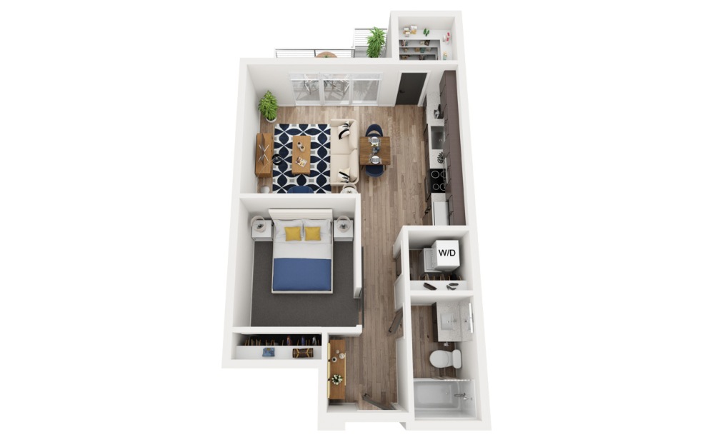 4B ALT2 - 1 bedroom floorplan layout with 1 bathroom and 699 square feet 4B ALT2 - 1 bedroom floorplan layout with 1 bathroom and 699 square feet