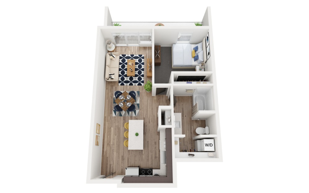 7B ALT6 - 1 bedroom floorplan layout with 1 bathroom and 793 square feet